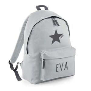 Mochila junior gris personalizada en gris antracita