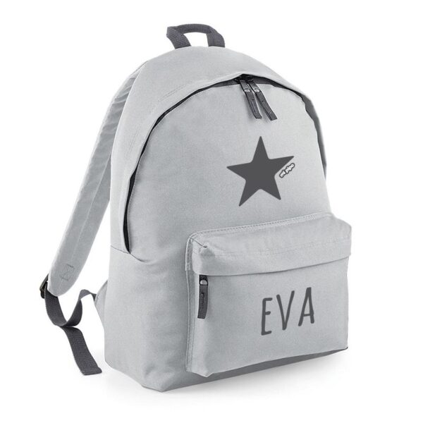 Mochila junior gris personalizada en gris antracita