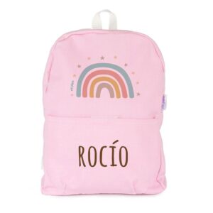 Mochila mediana lona personalizada arcoiris color a elegir