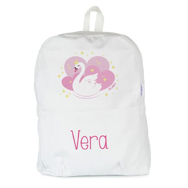 Mochila mediana lona personalizada cisne color a elegir