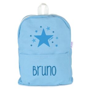 Mochila mediana lona personalizada estrella azul color a elegir