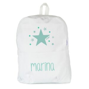 Mochila mediana lona personalizada estrella mint color a elegir