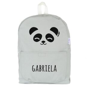 Mochila mediana lona personalizada panda color a elegir