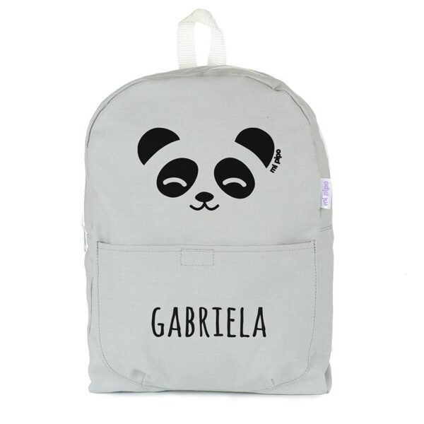 Mochila mediana lona personalizada panda color a elegir