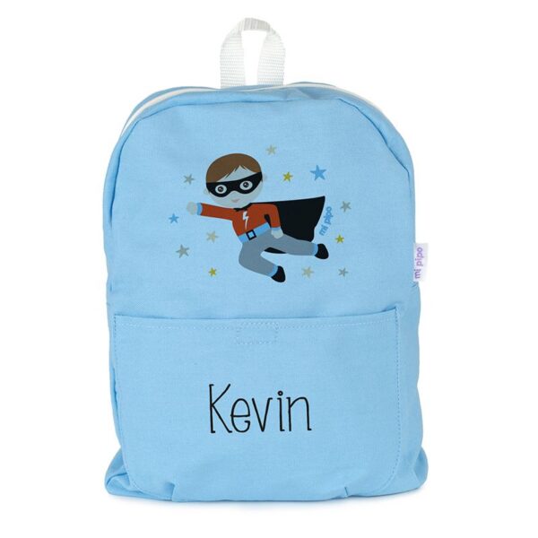 Mochila mediana lona personalizada superhéroe color a elegir