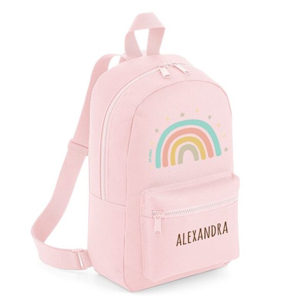 Mochila medium nylon arcoiris personalizada color a elegir - Imagen 4