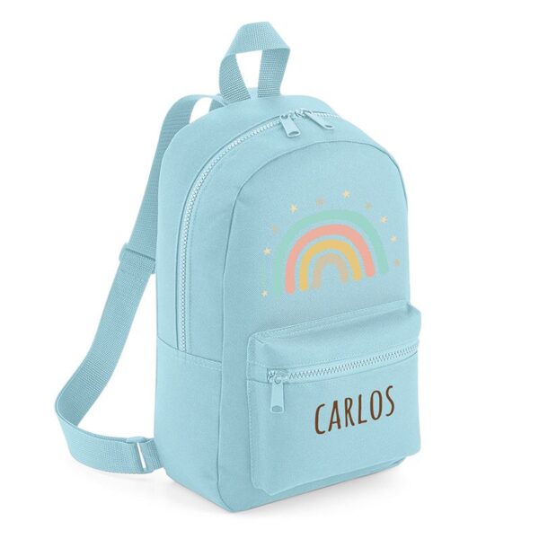 Mochila medium nylon arcoiris personalizada color a elegir - Imagen 3