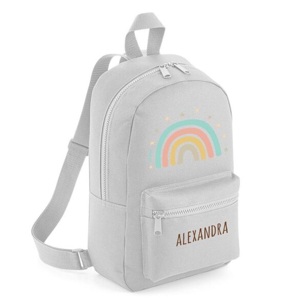 Mochila medium nylon arcoiris personalizada color a elegir - Imagen 2