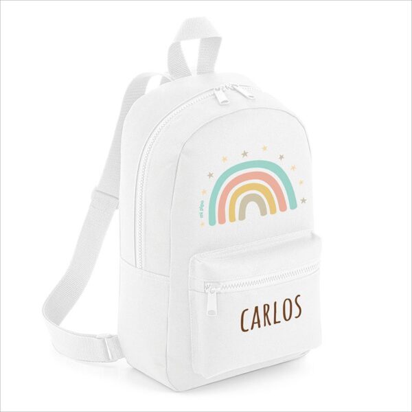 Mochila medium nylon arcoiris personalizada color a elegir