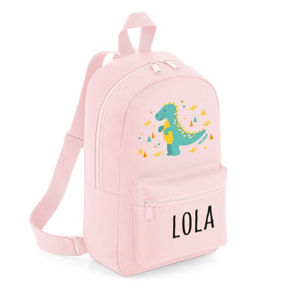 Mochila medium nylon dino personalizada color a elegir - Imagen 3