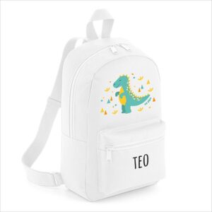 Mochila medium nylon dino personalizada color a elegir