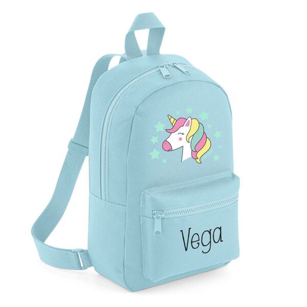 Mochila mediana nylon unicornio personalizada color a elegir - Imagen 3