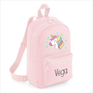 Mochila mediana nylon unicornio personalizada color a elegir