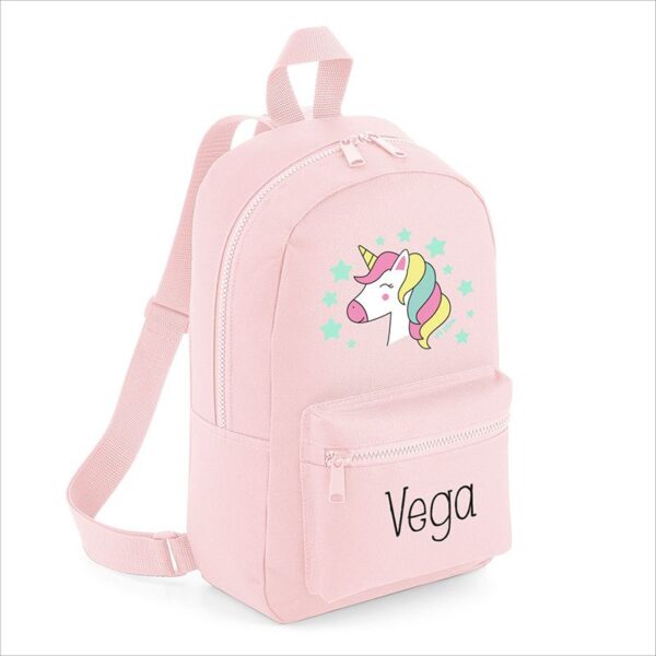 Mochila mediana nylon unicornio personalizada color a elegir