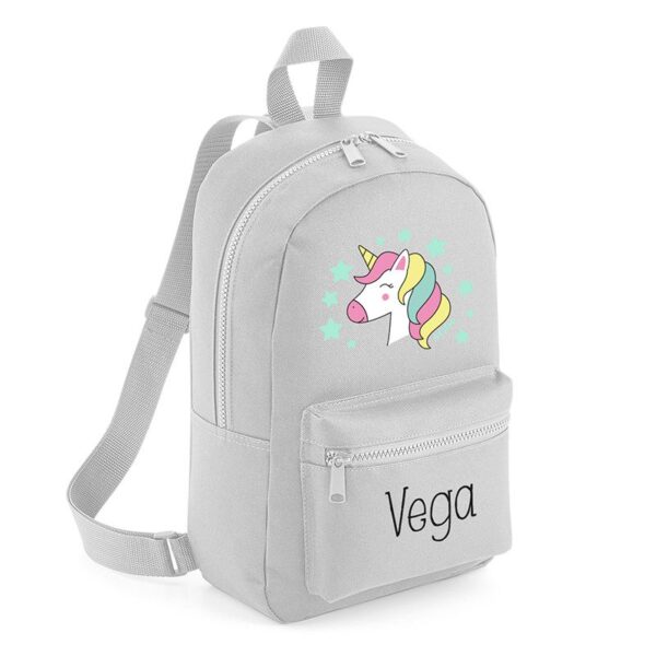 Mochila mediana nylon unicornio personalizada color a elegir - Imagen 4