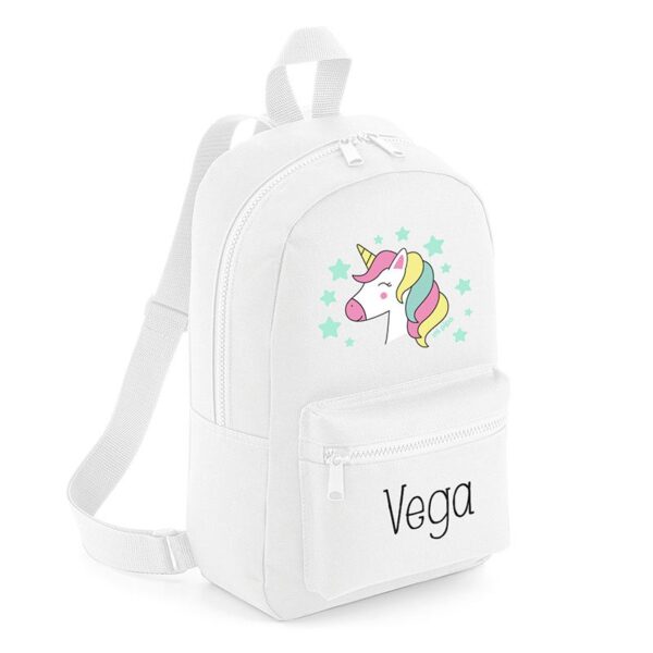Mochila mediana nylon unicornio personalizada color a elegir - Imagen 2