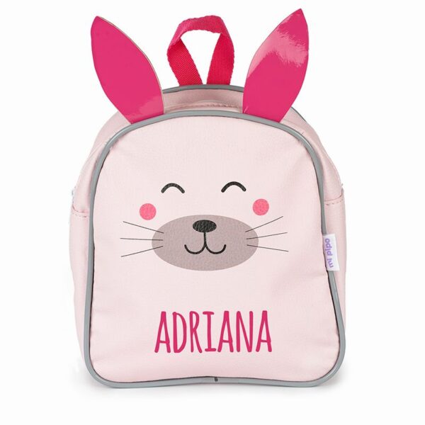 Mochila personalizada zoo conejito rosa