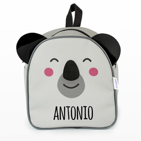 Mochila personalizada zoo koala gris personalizada