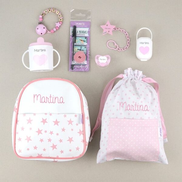 Pack El Primero de la clase estrellitas rosa personalizado.