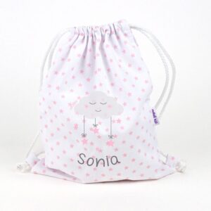 Petate nube rosa personalizado