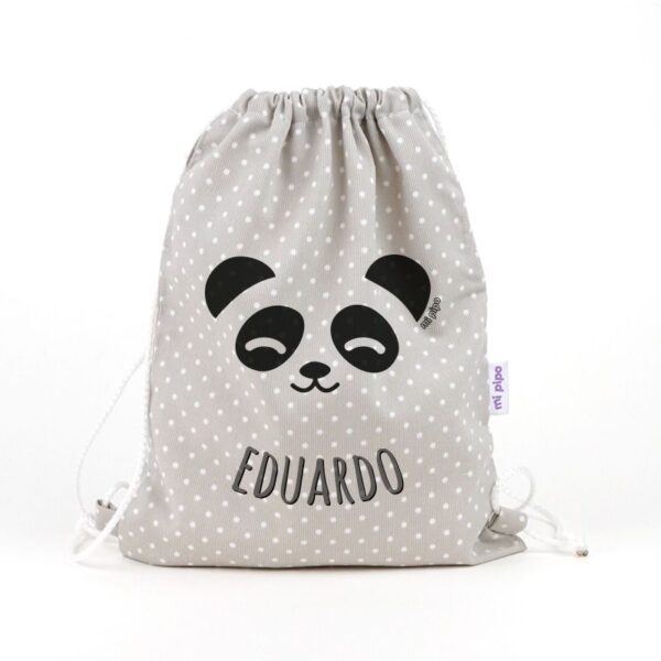 Petate panda gris personalizado