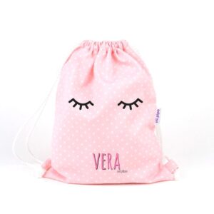 Petate pestañas rosa personalizado