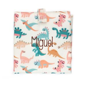 Porta bocadillos dinosaurios personalizado