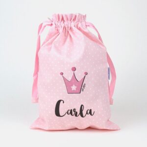 Saquito corona rosa personalizada