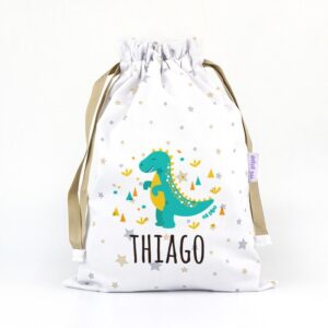 Saquito dinosaurio personalizado