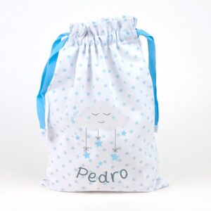 Saquito nube azul personalizado