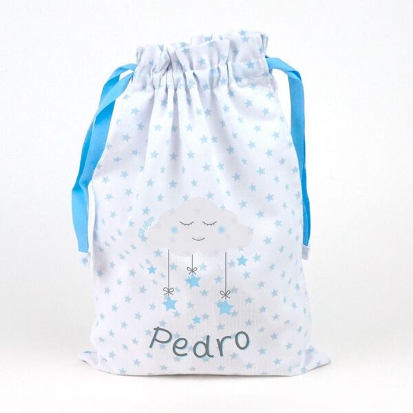 Saquito nube azul personalizado