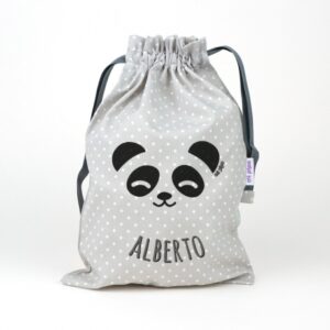 Saquito panda gris personalizado