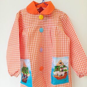 Bata escolar bolsillos pirata naranja