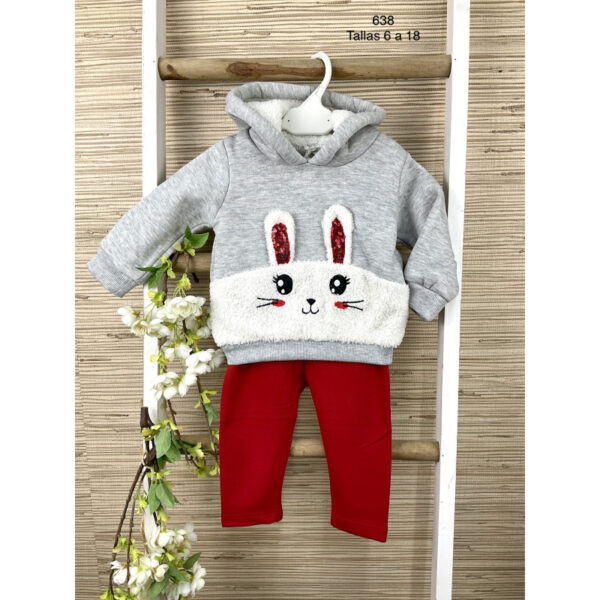 Conjunto dos piezas conejito gris