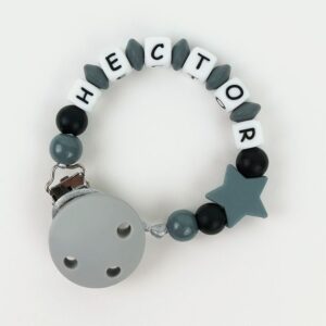 Cadena de silicona estrella gris personalizada