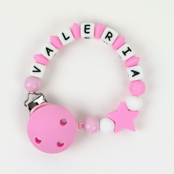 Cadena de silicona estrella rosa personalizada