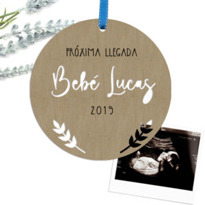 Placa circular anuncio embarazo