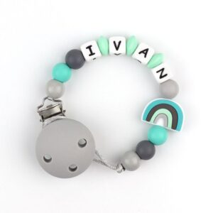 Cadena de silicona arcoiris menta personalizada