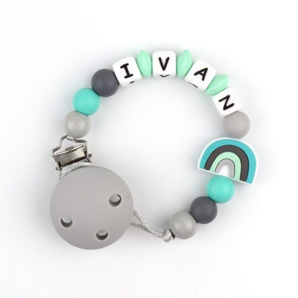 Cadena de silicona arcoiris menta personalizada
