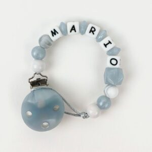 Cadena de silicona gris nácar mariposa personalizada