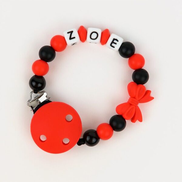 Cadena de silicona lazo rojo personalizada