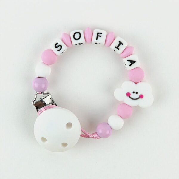 Cadena de silicona nube rosa personalizada