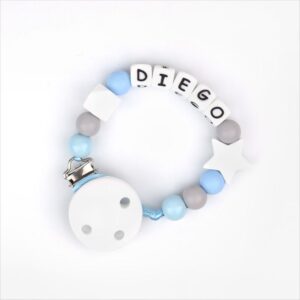 Cadena de silicona baby celeste personalizada