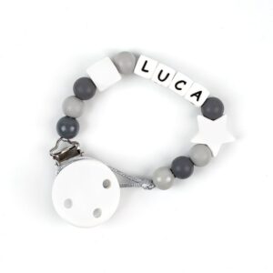 Cadena de silicona baby gris personalizada
