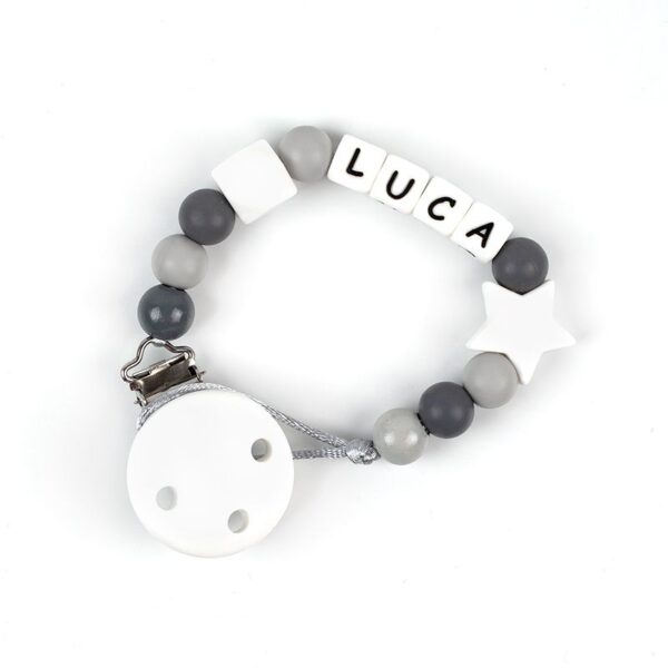 Cadena de silicona baby gris personalizada