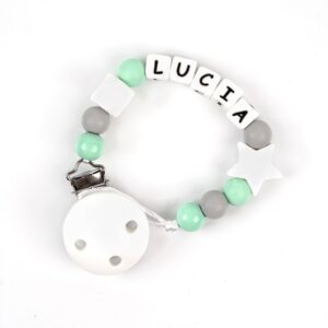 Cadena de silicona baby menta personalizada