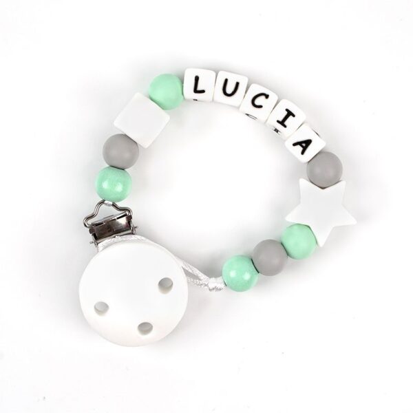 Cadena de silicona baby menta personalizada