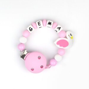 Cadena de silicona cisne rosa personalizada