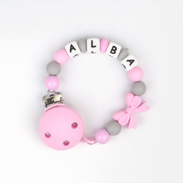 Cadena de silicona lazo rosa personalizada