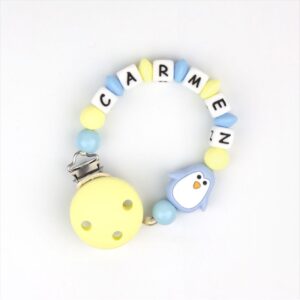 Cadena de silicona pingüino azul personalizada